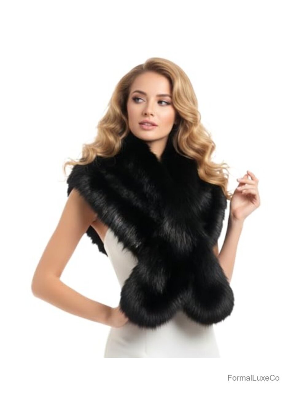 Faux Fur Collar Scarf Wrap Winter Warm Stole Shawl Neck Warmer